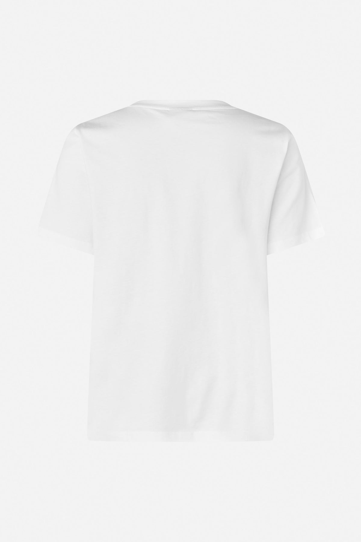 Effen wit T-shirt met korte mouwen en ronde hals, onbedrukt en eenvoudig van ontwerp