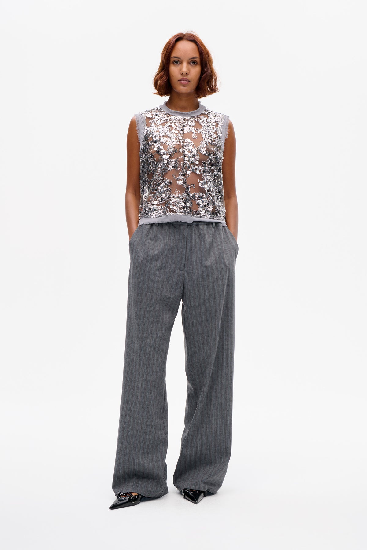 MANIRA BLOUSE | Grey Sequins