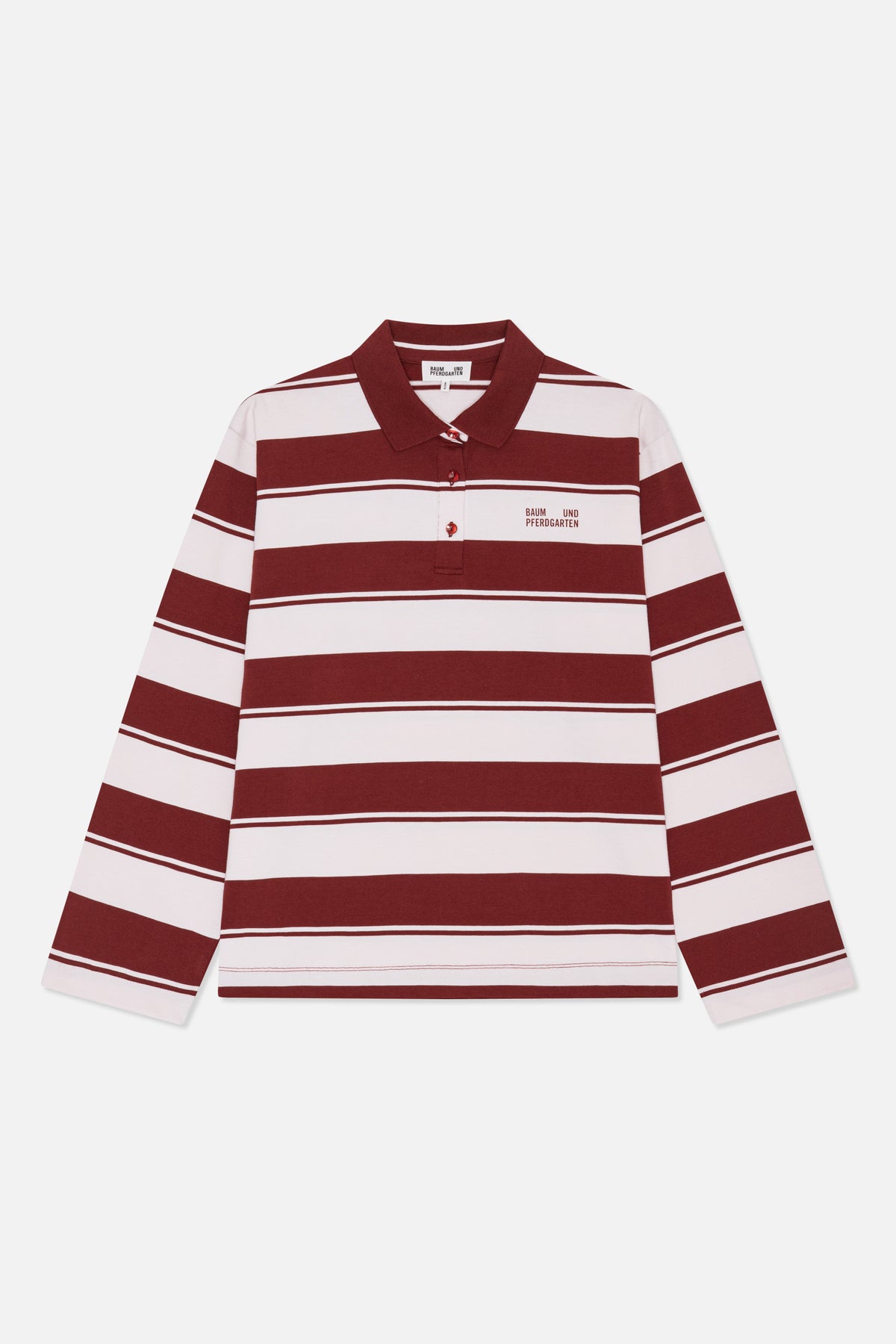 JEANNE TOP | Pink Red Polo Stripe